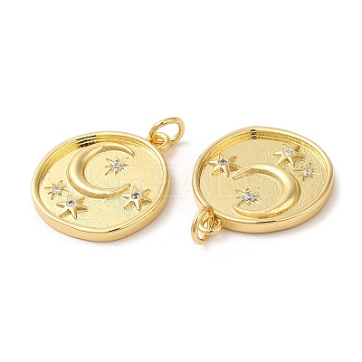 Brass Micro Pave Cubic Zirconia Pendants KK-M246-35G-1