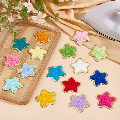 16Pcs 16 Colors Towel Embroidery Style Cloth Iron on/Sew on Patches DIY-MA0006-59-1