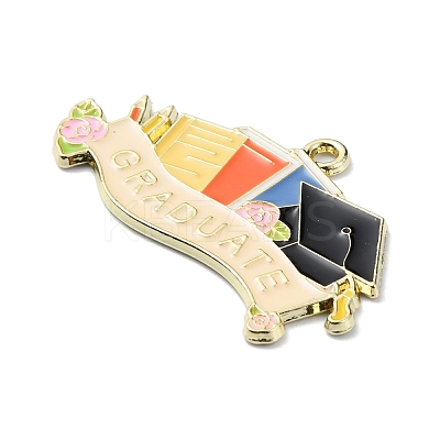 Graduation Theme Alloy Enamel Pendants ENAM-G226-01E-1