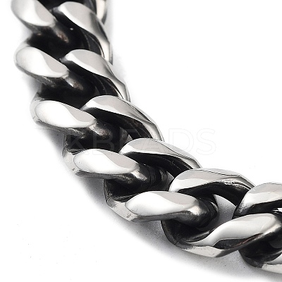 Non-Tarnish 304 Stainless Steel Cuban Link Chains Bracelets for Men BJEW-D031-04P-1