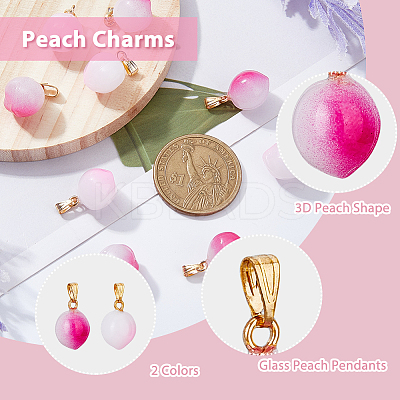100Pcs 2 Colors Opaque Spray Painted Glass Pendants GLAA-DC0001-25-1