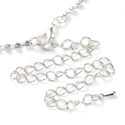 Alloy Rhinestone Necklaces & Stud Earring Sets for Women SJEW-U001-01P-01-1