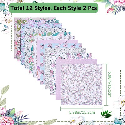 24Pcs 12 Styles Scrapbook Paper Pads SCRA-WH0001-03-1