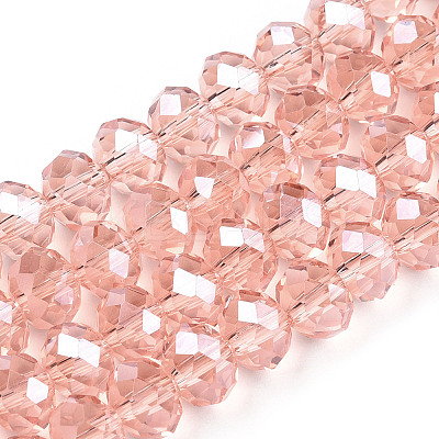 Electroplate Glass Beads Strands EGLA-A034-T8mm-A34-1