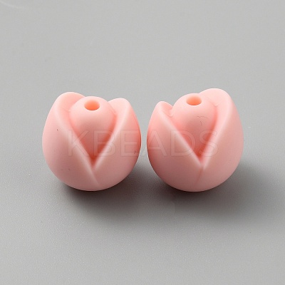 Flower Food Grade Eco-Friendly Silicone Beads LS-SIL-WH0013-47A-1