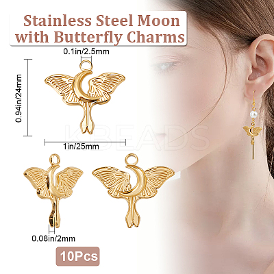 10Pcs Stainless Steel Pendants FIND-BBC0002-82-1