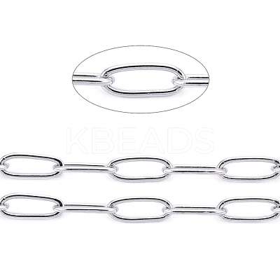 Non-Tarnish 3.28 Feet 304 Stainless Steel Paperclip Chains X-CHS-F010-01B-P-01-1