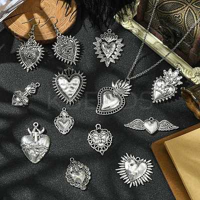 24Pcs 12 Styles Tibetan Style Alloy Pendantss FIND-CJ0002-38-1