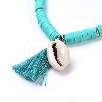 Handmade Polymer Clay Heishi Beads Stretch Bracelets BJEW-JB04251-M-1