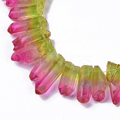 Natural Quartz Crystal Dyed Beads Strands G-I345-02C-1