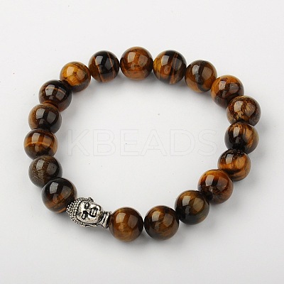 Natural Tiger Eye Stretch Bracelets X-BJEW-JB01329-01-1
