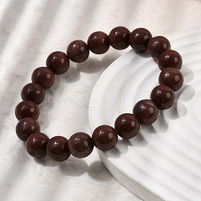 Natural Coffee Jasper Beads Bracelets BJEW-A153-01B-1