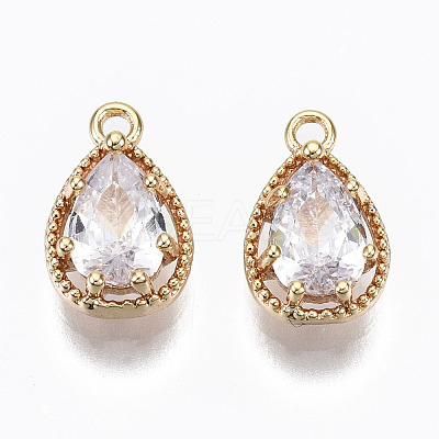 Brass Micro Cubic Zirconia Charms KK-N231-176-NF-1
