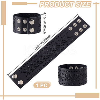 Braided Imitation Leather Cord Bracelets BJEW-WH0014-075B-1