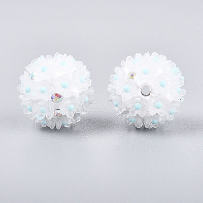 Handmade Polymer Clay Rhinestone with Resin Daisy Flower CLAY-T022-02D-1