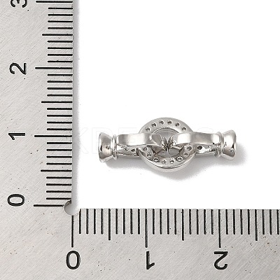 Rack Plating Brass Micro Pave Clear Cubic Zirconia Fold Over Clasps KK-A222-04C-P-1