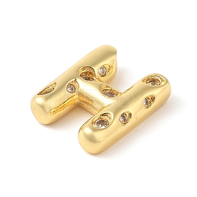 Brass Micro Pave Clear Cubic Zirconia Pendant KK-Z046-01G-H-1