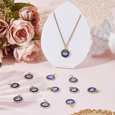 12Pcs Brass Micro Pave Cubic Zirconia Pendants KK-BBC0023-03-1