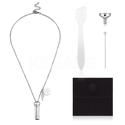 1Pc Word 304 Stainless Steel Column Urn Ashes Necklace DIY-TA0010-07A-1
