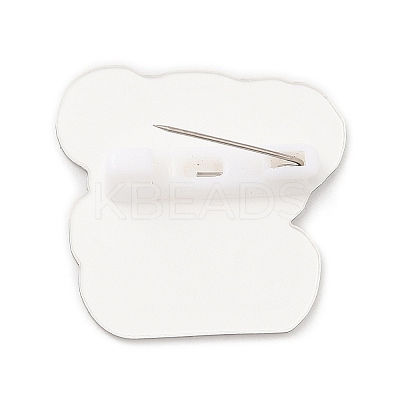 Dog with Gift Box Acrylic Brooches JEWB-P018-01C-1