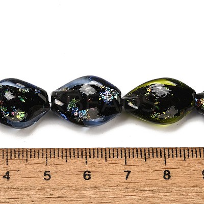 Handmade Dichroic Foil Glass Beads Strands DICH-U001-08D-1