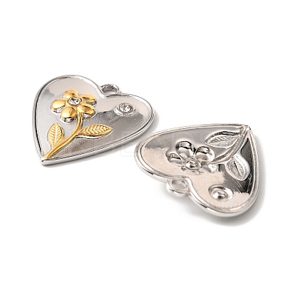 304 Stainless Steel Rhinestone Pendants STAS-Z145-03GP-03-1