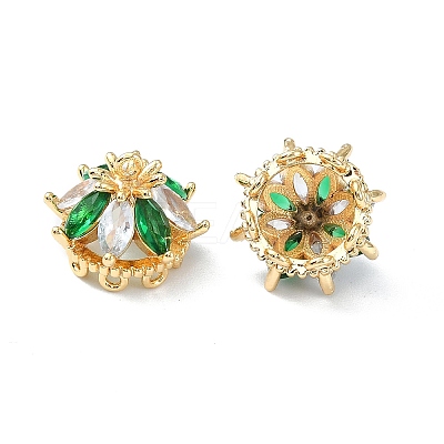 Brass Micro Pave Cubic Zirconia Pendants FIND-Z029-06G-1