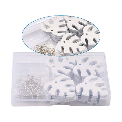DIY Monstera Leaf Dangle Earring Making Kits DIY-TA0008-38-1