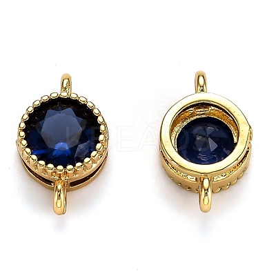 Real 18K Gold Plated Brass Micro Pave Cubic Zirconia Links Connectors ZIRC-L100-010G-1