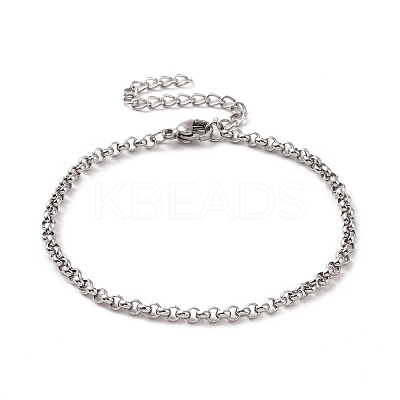 Non-Tarnish 304 Stainless Steel Rolo Chain Bracelet for Men Women BJEW-E031-06P-08-1