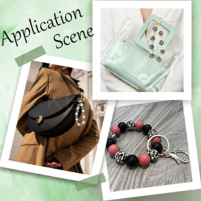 50Pcs Silicone Beads Loose Silicone Beads Kit Leopard Print Silicone Beads for Keychain Making Bracelet Necklace  SIL-SC0001-98-1