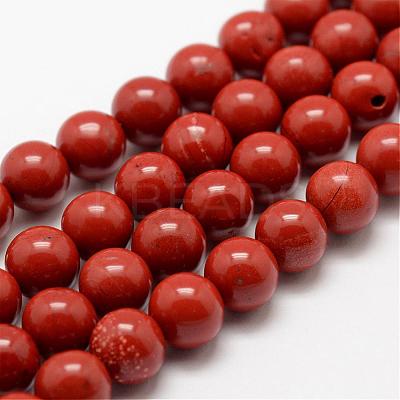 Natural Red Jasper Beads Strands G-E375-8mm-02-1