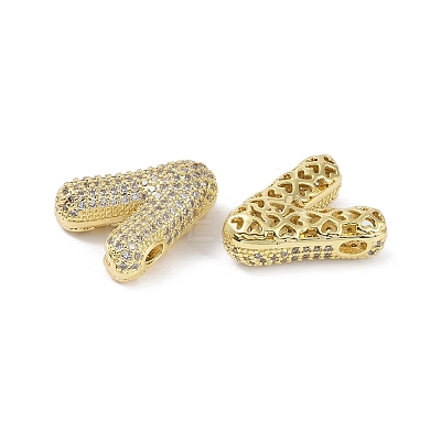 Brass Micro Pave Clear Cubic Zirconia Pendants KK-Z041-01G-V-1