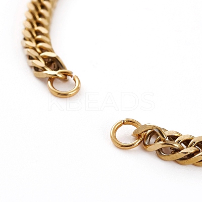 PVD Vacuum Plating 304 Stainless Steel Diamond Cut Curb Chains Bracelet Makings AJEW-JB00878-1