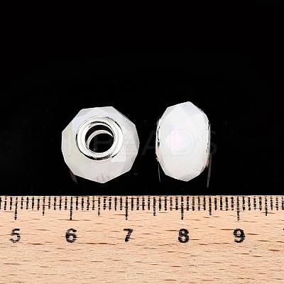 Imitation Jade Glass European Beads GPDL-N004-B14mm-A01-1