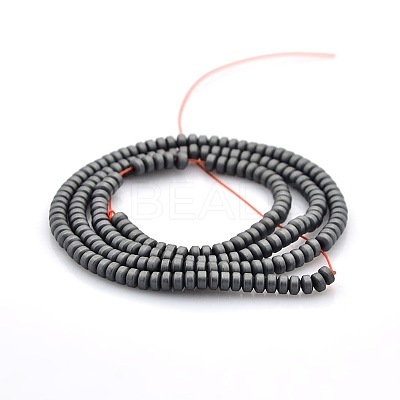 Matte Style Frosted Non-magnetic Synthetic Hematite Column Beads Strands G-M079-04-1