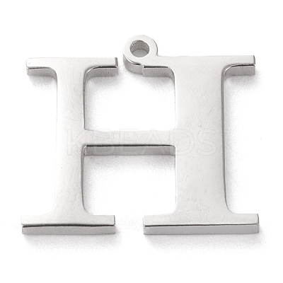 Tarnish Resistant 304 Stainless Steel Letter Pendant Rhinestone Settings STAS-J028-01H-1