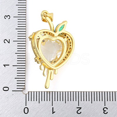 Rack Plating Brass Micro Pave Clear Cubic Zirconia Pendants ZIRC-L100-162G-08-1