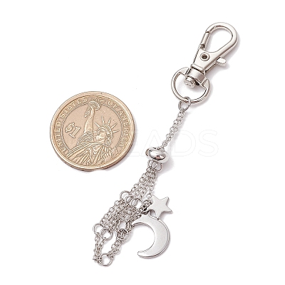 Moon Alloy Swivel Lobster Claw Clasps & Brass Cable Chains AJEW-JB01337-01-1