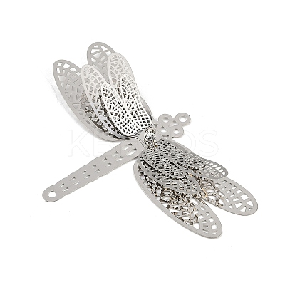 304 Stainless Steel Crystal Rhinestone 3D Insect Connector Charms STAS-H236-11B-P-1