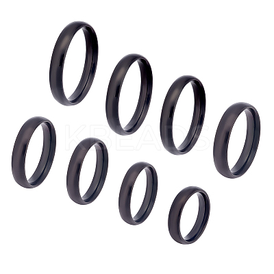 8Pcs 8 Size 304 Stainless Steel Simple Plain Band Finger Rings for Women RJEW-UN0001-20-1
