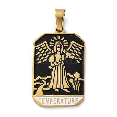 Ion Plating(IP) 304 Stainless Steel Enamel Pendants STAS-Q003-01G-014-1