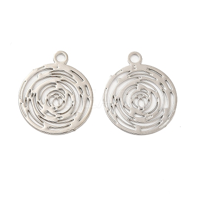 Long-Lasting Plated Brass Filigree Pendants KK-K336-25A-P-1