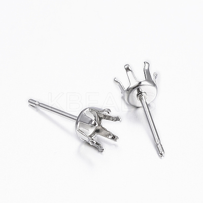 Tarnish Resistant 304 Stainless Steel Stud Earring Settings LS-STAS-H376-97-1