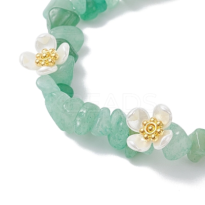 Natural Green Aventurine Beaded Stretch Bracelets for Women BJEW-JB12315-01-1