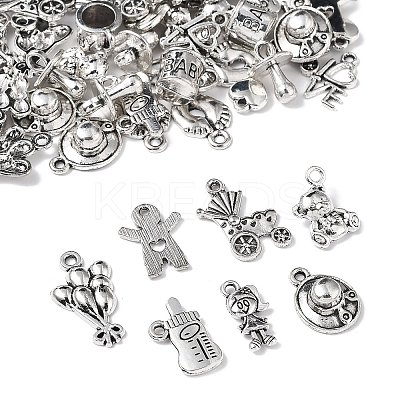 72Pcs 12 Styles Tibetan Style Alloy Pendants FIND-FP0001-24-1