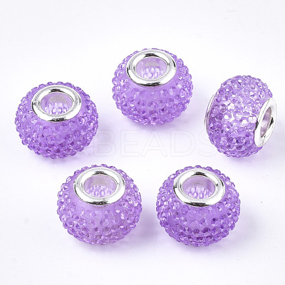 Resin Rhinestone European Beads RPDL-T002-03H-1