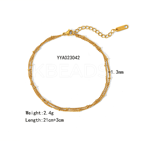 304 Stainless Steel Rolo Chain Bracelets RN9449-3-1