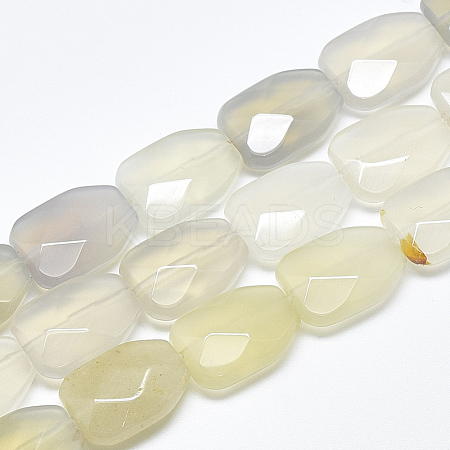 Natural White Agate Beads Strands G-T122-01C-1