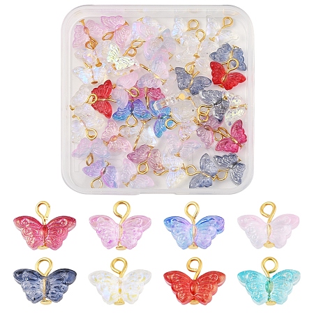 50Pcs Glass Pendants PALLOY-FS00016-1